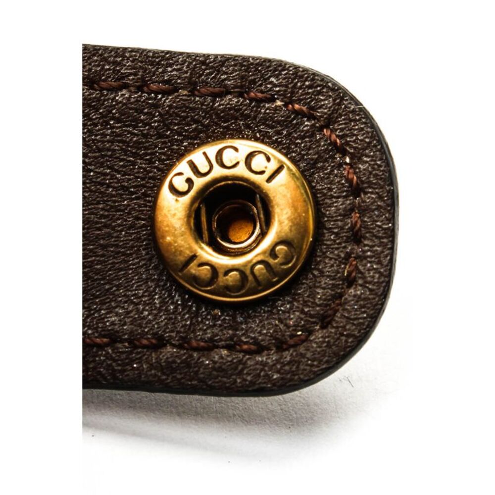Gucci Womens Gold Tone Mother of Pearl Dial Brown Leather Constance Pocket Watch - Picture 9 of 10